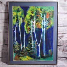 Contemporary Colorful Annette Butnik Original Painting Matted And Framed Art 24x