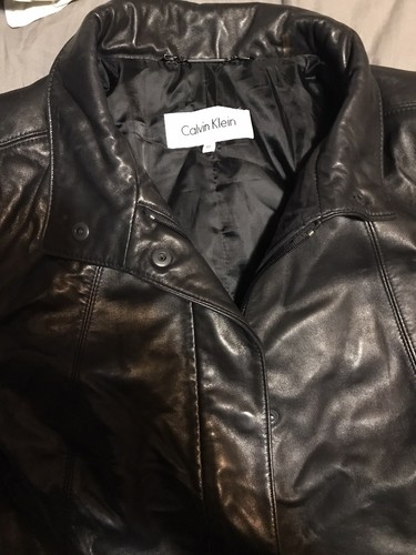 Calvin Klein Leather Jacket Women size 