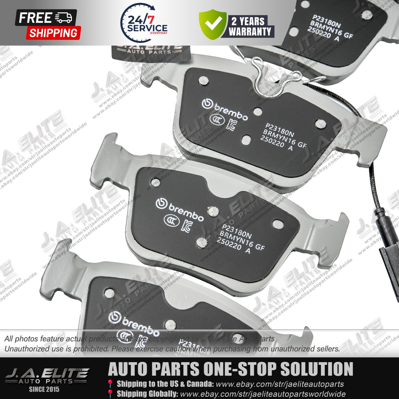 Genuine Brembo Rear Brake Pads Set for Maserati Levante Quattroport 673012302