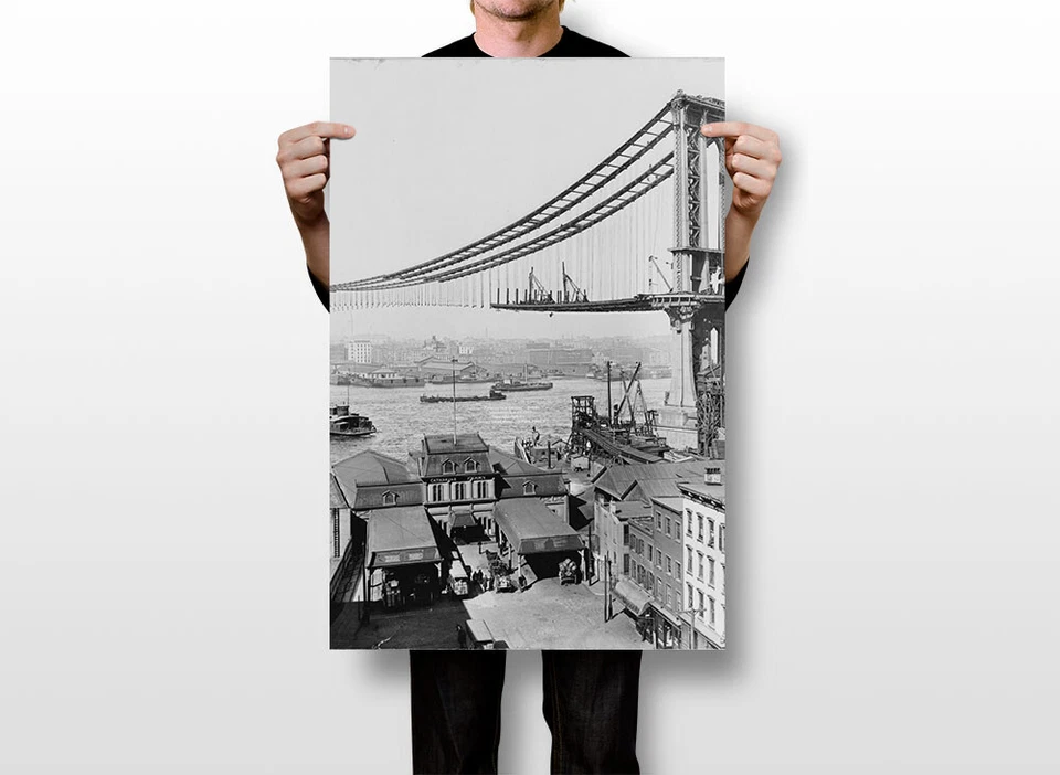 Manhatten Bridge Travel Landscape Painting Wall Art Home Decor - POSTER 20x30 - Image 3 of 3