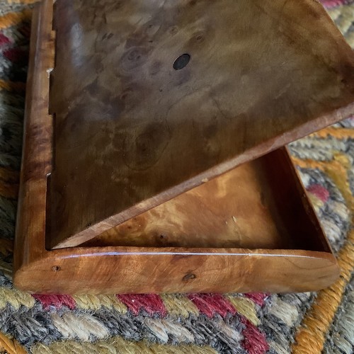 Rose Root Wood Trinket Tobacco Pill Box Snuff Cigarette Antique Black Forest Art - Picture 4 of 9