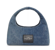 Marc Jacobs The Mini Sack Crystal Embellished Denim Top Handle Bag ~NWT~