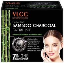 VLCC Activated Bamboo Charcoal Facial Kit For Purified- Balanced & Glowing 60gm