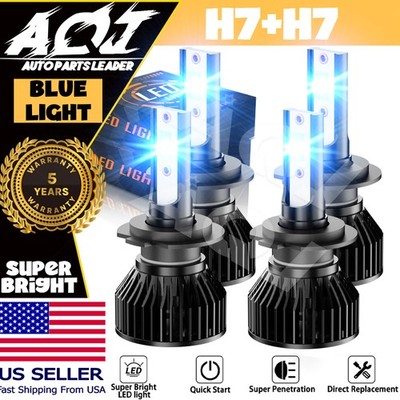 2x H7 BLUE LED Headlight Bulbs High & Low Beam for BMW 323i 2006-2011