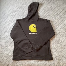 Carhartt Sweatshirt hoodie Kids Youth Size Large 14-16 black and Neon yellow