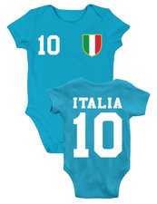 Youth Designz Baby Strampler Italien mit WUNSCHNAME + NUMMER Trikot Body WM EM