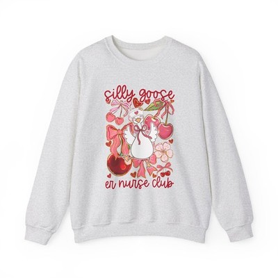 ER Nurse Sweatshirt Goose Cherry Nurse Week Emergency Department Crewneck Gift