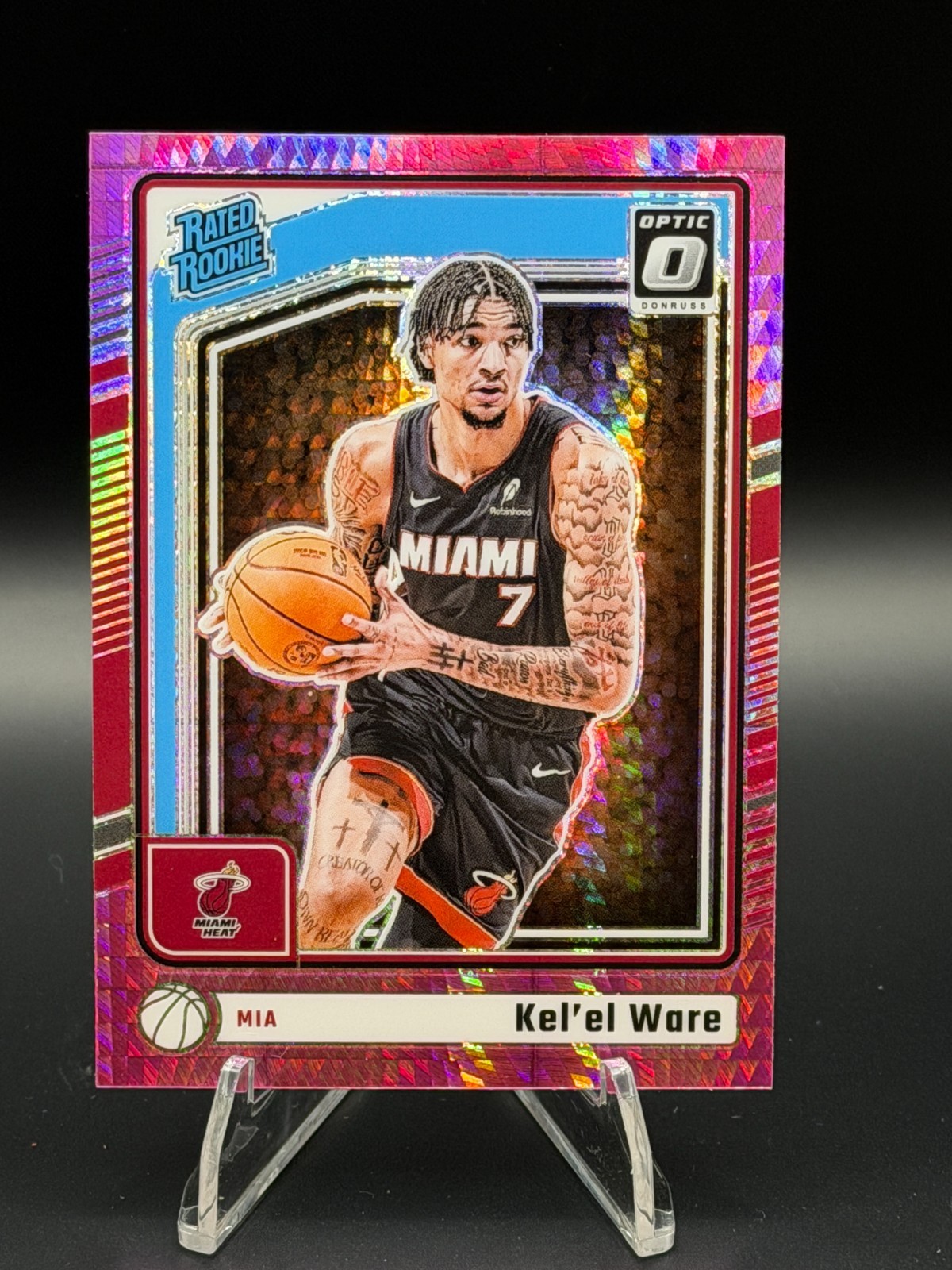 2024-25 Donruss Optic Rated Rookie Kel’el Ware Pink Hyper Prizm RC #280 Heat