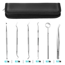 6 Pcs Dental Pick Hygiene Tool Set Tooth Scraper Plaque Tartar Remover Gum Floss