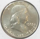 1963d UNC Silver FRANKLIN 1/2$ BLAST WHITE