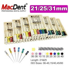 MacDent Limas de endodoncia manual dental K-Files acero inoxidable 21/25/31mm