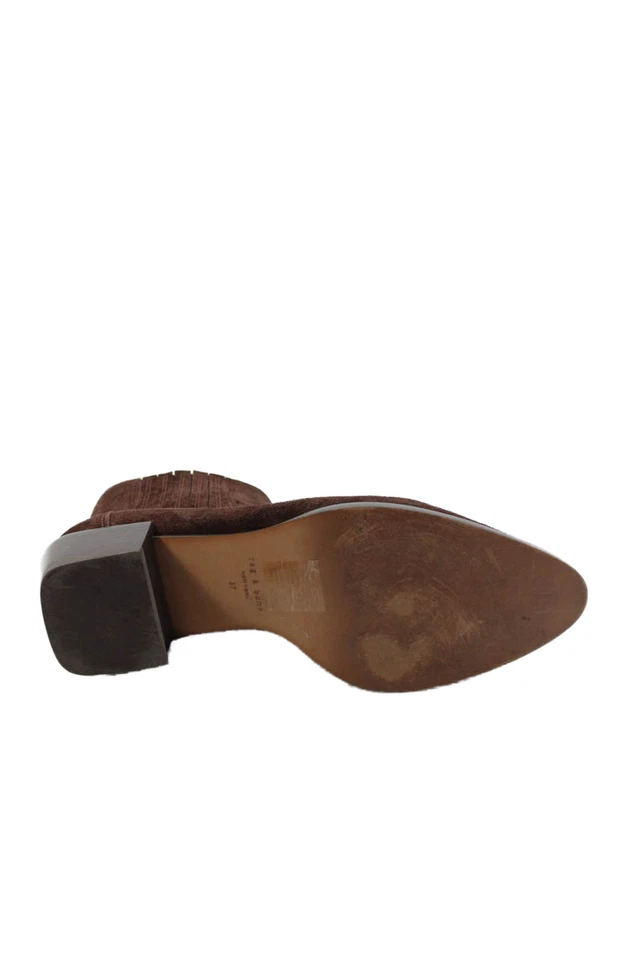 Botas al tobillo Rag & Bone para mujer de gamuza con inserción elástica marrón talla 37 7 Foto 4 de 4