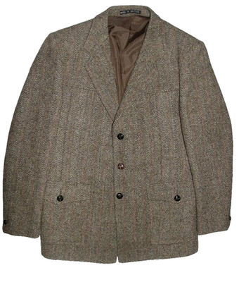 HARRIS TWEED Herren- JACKETT / SAKKO / JACKE -DUNN & CO- in oliv ca. Gr. 48