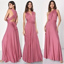 NWT Lulu’s Tricks of the Trade Rusty Rose Convertible Maxi Dress Medium