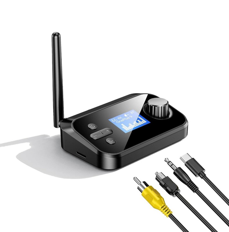 Bluetooth Transmitter, 2-in-1 Bluetooth Transmitter Receiver with LCD Screen, 5