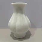 VTG Milk Glass Ribbed White Hurricane Lamp Shade Hobnail Top 7" Base 3". L-16