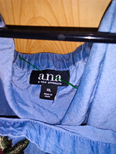 a.n.a Women s XL Blue Off-the-Shoulder Embroi...