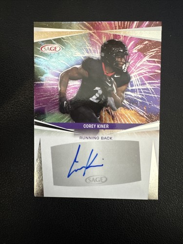Corey Kiner 2025 SAGE HIGH SERIES Red ROOKIE AUTO #A-CK SAN FRANCISCO 49ERS