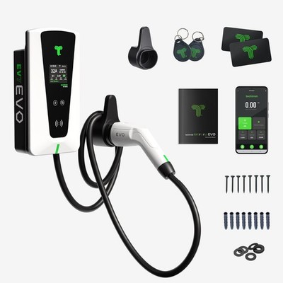 techtron EV22 EVO 22kW Typ 2 Smart Home EV Ladegerät WiFi Bluetooth RFID 5m Kabel