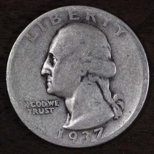 1937 D • Washington Quarter 25C - VG/F++++ *Better Date* - 90% Silver USA #41