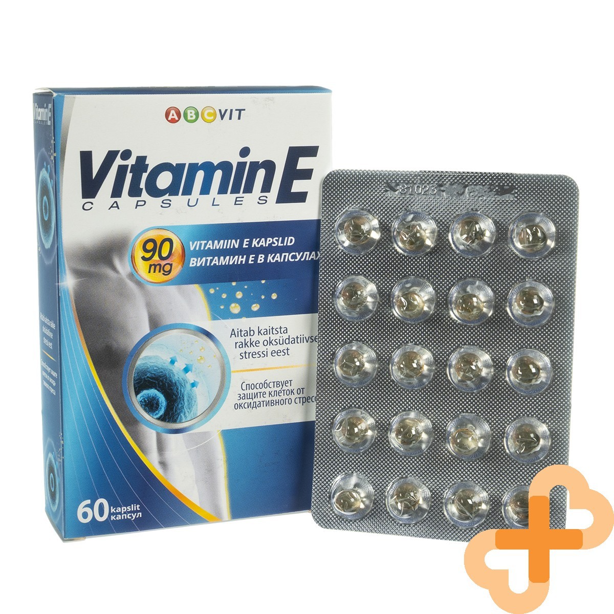 ABC VIT Vitamin E 90mg Hair Skin Nails Food Supplement 60 Capsules