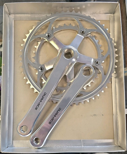 Vintage Shimano Dura-Ace FC-7402 180mm Kurbelgarnitur Square Taper 53 39 wenig Kilometer - Bild 1 von 4
