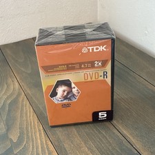 5-Pack TDK DVD-R 120 Minute - 4.7 GB - Sealed J9 
