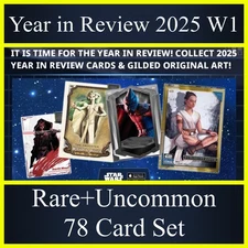 YEAR IN REVIEW 2025 WAVE 1 RARE+UNCMN 78 CARD SET-TOPPS STAR WARS CARD TRADER