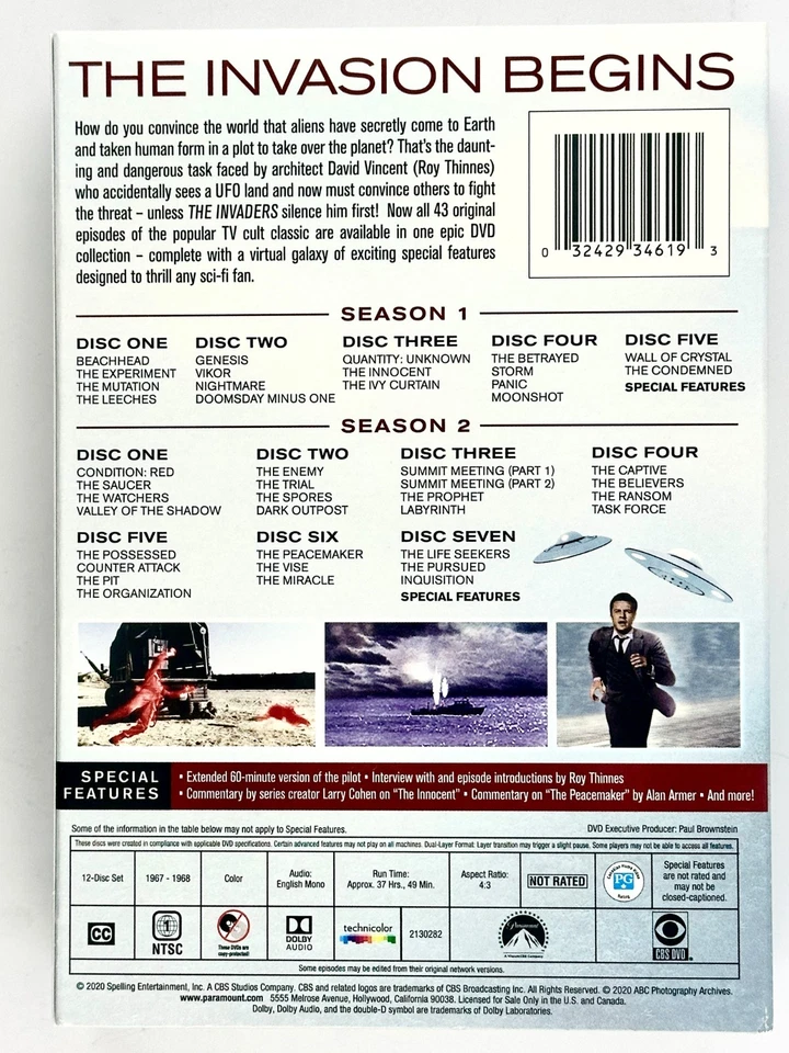 THE INVADERS Complete Series All 43 Episodes on 12 DVD Discs 1967-1968 - Image 2 of 4