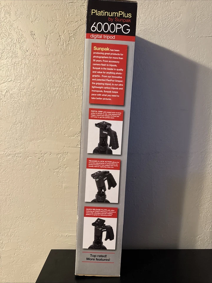 Trípode Sunpak - PlatinumPlus Ultra 6000PG 61" - negro Foto 4 de 4