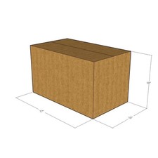 5 17x10x10 Kraft Brown Corrugated Shipping Boxes 32 ECT Single-Wall New