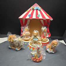 Cherished Teddies Circus Set Display Tent  6 Figurines Lion Elephant Seal Clown