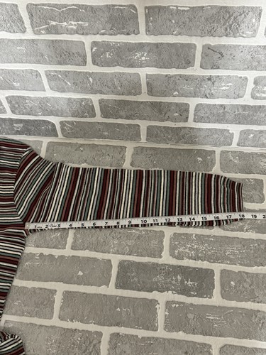 Vtg Juniors Large Red Stripe 1/4 Zip Turtle Neck Knit Top - Picture 8 of 8