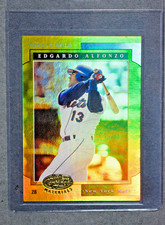 2001 Leaf Certified Materials 52 EDGARDO ALFONZO Mirror Gold /25