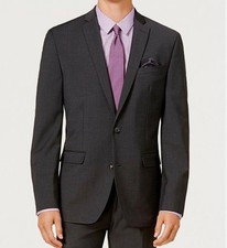 Bar III Men Slim Suit Jacket Charcoal Wool BlD Blazer 38 R NEW 425 THT01CYZ0001