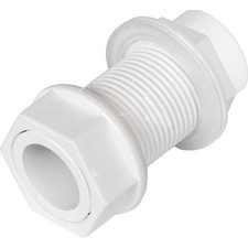 Solvent Weld Overflow Tank Connector 22mm Straight - White