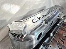 Aluminum Finned Valve Covers W Coil Mounts For Ls Polished Chevrolet