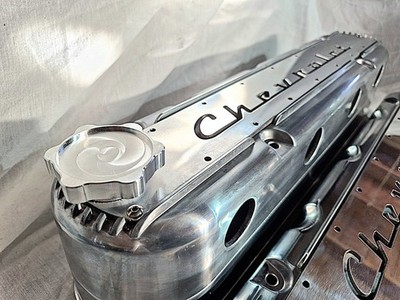 Aluminum finned Valve Covers w/ Coil Mounts for LS Polished Chevrolet