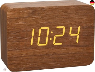 TFA Dostmann Design Funk-Wecker in Holz-Optik Clocco, 60.2549.08, Kunststoff,