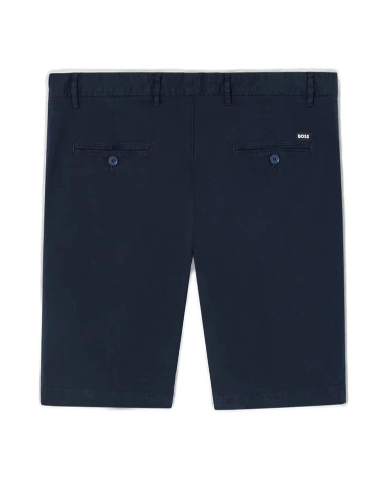 Hugo Boss Men's SZ 36R Slice-Short Navu Blue Slim Fit Flat Front 8in Shorts - Image 3 of 4