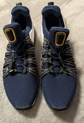 Nike Shox Gravity Low Top Sneakers Midnight Navy/Metallic Gold AR1999-400