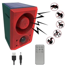 Solar Outdoor Motion Sensor Alarm-Dog Barking or Gunshot Sound,Support Record...