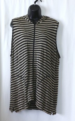 CHICO'S TRAVELERS Slvlss Strpd Frnt Zip Vest 44 In Chst 29 In Lng Sz 3 (XL) EXC