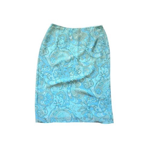 Vintage 90s Y2K Psychedelic Paisley Silk Midi Skirt S - Picture 2 of 5