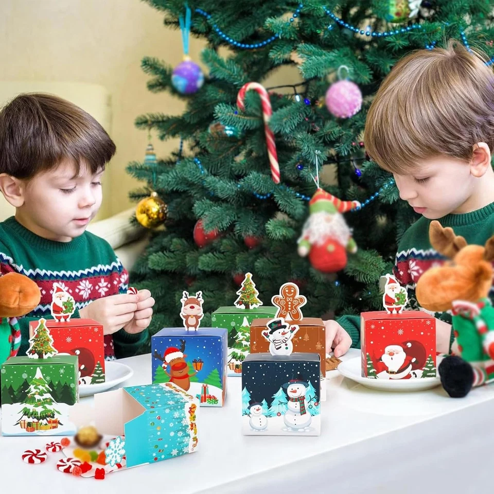 24 Piezas Cajas de Regalo de Navidad Caja de Caramelos 3D para Multicolor Foto 4 de 4