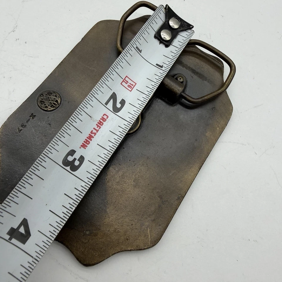 Fivela de cinto esmaltada Southwestern Stage Company American Express latão - Imagem 4 de 4