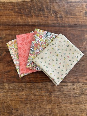 4 Fat Quarters Bundle Liberty Fabrics ''Flower Shop'' Floral Quilt Cotton