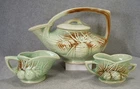Vintage McCoy Pottery Pinecone Pattern Teapot, Creamer & Sugar Set