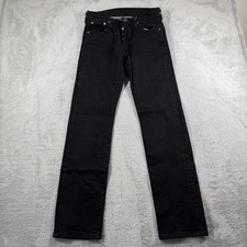 Levis 501 Jeans Mens 30x34 Black Button Fly Dark Wash Denim Pants Utility Grunge