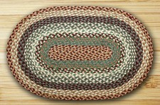 Earth Rugs C-413 Buttermilk Cranberry Oval Braided Rug 3 Feet x 5 Feet